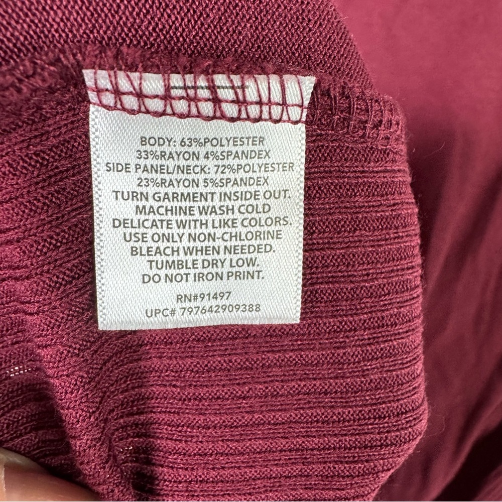 Cozy Burgundy Long Sleeve Tee with Graphic Design Holidays Fall - Picture 3 of 5